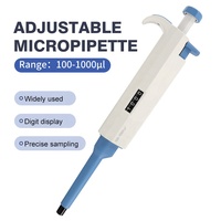 Pipette de laboratoire réglable en plastique, monocanal, avec support pour pipette, ensemble de pipettes