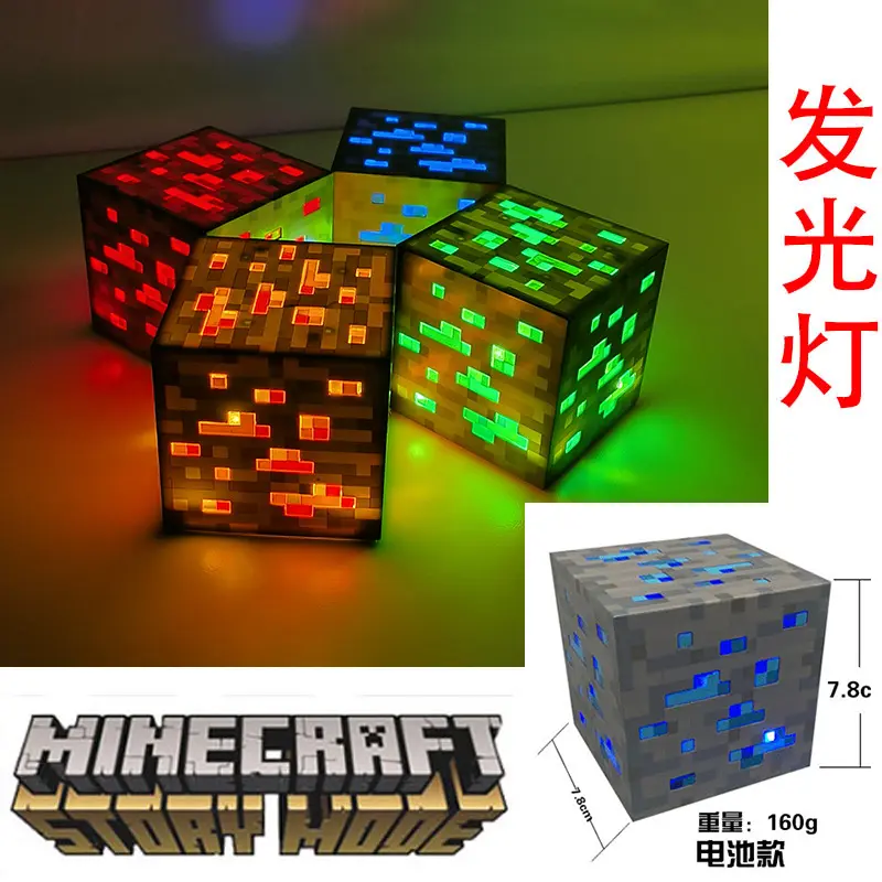 Lámpara de noche LED Mine de Craft Brownstone Torch, luz de noche recargable por USB para niños