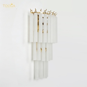 Custom Handmade Modern Luxury Brass Glass <b>Wall</b> Lamp 4-<b>Light</b> for Living Room Bedroom Villa Hotel OEM ODM - Product Image 4