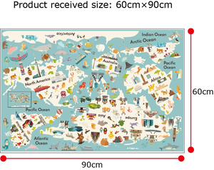 Nuovi Adesivi Murali Educativi in PVC con <span class=keywords><strong>Mappa</strong></span> <span class=keywords><strong>del</strong></span> <span class=keywords><strong>Mondo</strong></span>, Decorazioni per Camerette di Asili e Scuole Materne con Animali Cartoon - Product Image 6