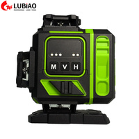 Niveau laser auto-nivelant vert 360° à 16 lignes avec télécommande et support mural, idéal pour les travaux de carrelage et de plafond