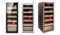 Humidor à cigares professionnel 200L avec compresseur, contrôle stable de l'humidité, étagères en bois de cèdre, refroidisseur à cigares autonome