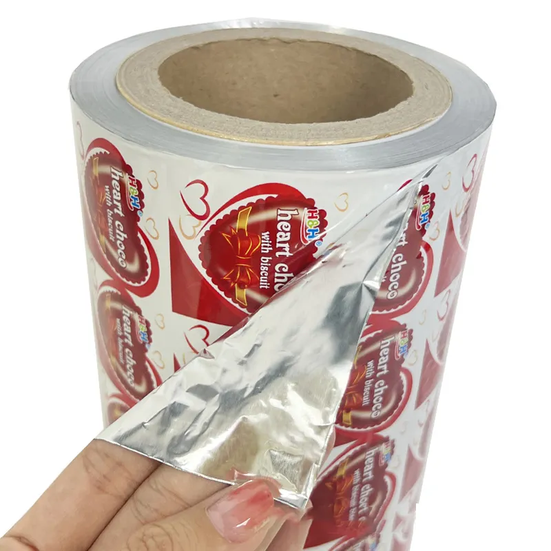 Foglio di alluminio Easy Peel Off termosaldatura fustellata goffratura gelatina fogli di lamina di yogurt copertura involucro alimentare imballaggio pellicola sigillante