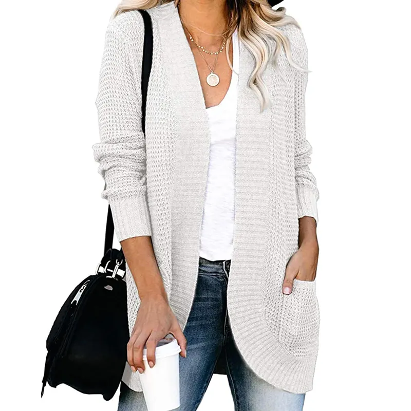 Manufacturer Knit Cardigan Sweater Women Long Casual Cotton Knitted Ladies Knitwear Cardigan Computer Knitted Normal Long Sleeve