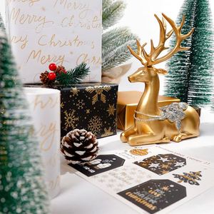 Wholesale Disposable <b>Christmas</b> Gilt 43*300cm Luxury Custom Printed Silicone Coated Virgin Wrapping Paper Roll - Product Image 5