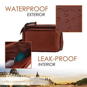 Bolsa de aseo de viaje de poliéster de fábrica BSCI, neceser, cosida a mano con poliéster PU premium y cremalleras, a prueba de fugas, (11"x7"x7") - Product Image 3