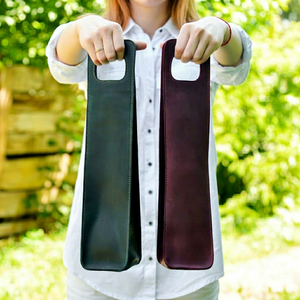 Porte-vin en cuir véritable de qualité supérieure pour un seul bouteille, sac de transport artisanal pour vin, LEB-0095 - Product Image 1