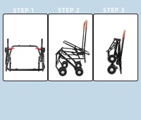 Poussette pour animaux de compagnie à double étage, chariot pliable de grande capacité 15 kg, 4 roues, écologique, Oxford ABS, détachable, robuste, pour les voyages en plein air