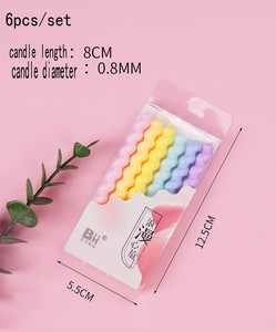 Haute qualité 6 pièces/ensemble Macaron couleur spirale gâteau d'anniversaire bougies étincelantes avec support pour décoration de mariage bébé enfants fête - Product Image 6