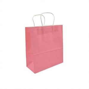 White Kraft Paper Hand Length Handle Recyclable Paper <b>Bag</b> with Offset Printing - Product Image 4