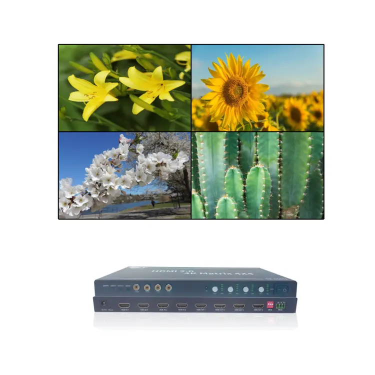 Mini Tipo 4x4 RS-232 di Controllo Video Mixer 4k 7x1 Controller Video Wall