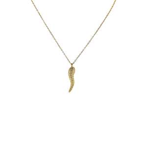 Collar con Colgante de Cristal, Chapado en Oro PVD, Acero Inoxidable 316L, Joyería Sostenible y Resistente - Product Image 1