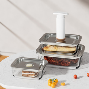 Glass Food Storage Containers with Airtight Lids Meal Prep Containers Stainless Steel <strong>Lunch</strong> Bento <strong>Box</strong> for <strong>Microwave</strong> BPA Free - Product Image 1