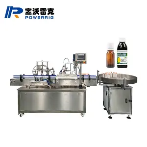 Automatic 50ml Maple Vial Bottle And Capping Cough Oral Syrup Filling Machine