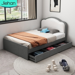 Baby Kids Crib Modern Simple Wood White Single <b>Beds</b> Models With Drawer Classic Design Wooden <b>Bed</b> <b>House</b> for Two Room Set JC-C030 - Product Image 1