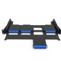 Panneau de brassage fibre optique ODF à montage en rack, cassette SC LC MPO, 1U 2U 4U, 144 288 576 cœurs, aluminium RAL9005 NOIR