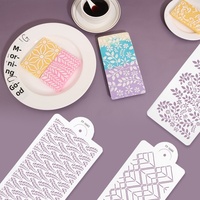 Moule à poudre pour dentelle de gâteau, outil de pâtisserie DIY, tamis à poudre pour bordures, pochoir de gravure ajouré, ustensile en PET, motif floral