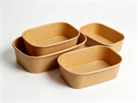 Bol à salade en papier kraft jetable biodégradable personnalisé avec couvercle pour conteneur alimentaire en papier