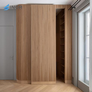 Porte coulissante en bois classique avec quincaillerie intégrée, large application pour cuisine et intérieur, porte coulissante dissimulée. - Product Image 2