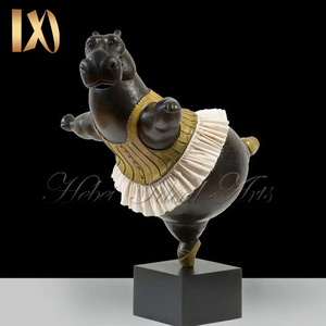 Estatua de <span class=keywords><strong>Hipopótamo</strong></span> Bailarín de Bronce a Tamaño Real Personalizada para Arte Público al Aire Libre - Product Image 4