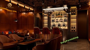 3D Club Bar Grafisch Interieurontwerp Modern Speakeasy Lounge Meubilair Sofa Set Luxe Club Lounge Ontwerp Concept - Product Image 3