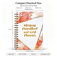 Agenda quotidien et hebdomadaire personnalisable avec couverture en tissu, reliure spirale et thermique, planificateur de voyage avec boîte