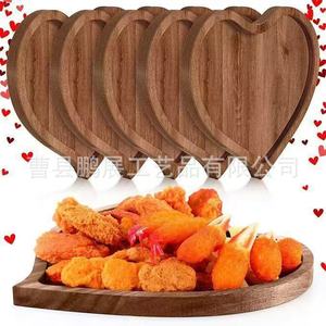 Shidao Wooden Serving <b>Tray</b> Heart Shape Solid Wood Dessert Plate For <b>Snacks</b> Bread Food Display Decorative - Product Image 4