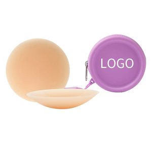 Cache-seins en silicone mat haut de gamme, adhésif, imperméable, respirant, anti-transpiration, cache-tétons, pochette de voyage en EVA avec fermeture éclair - Product Image 3