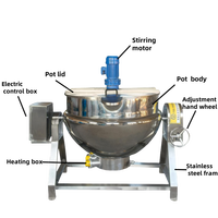 Machine de cuisson et de mélange pour sauces, confitures, marmelades, chocolat, caramel, garnitures et bouillies de suif de bœuf