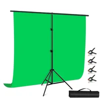 PULUZ sfondo attrezzatura fotografica 2m x 2m supporto a forma di T Kit staffa fondale panno verde sfondo accessori per fotocamere fotografiche
