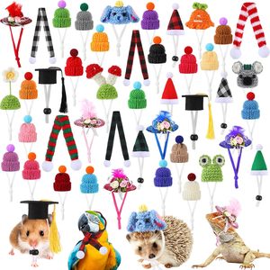 Chapeaux de Hamster avec écharpe ensemble petits chapeaux d'<span class=keywords><strong>animaux</strong></span> en vrac <span class=keywords><strong>accessoires</strong></span> de Costume de cochon d'Inde mignon minuscule Mini cadeau tricoté <span class=keywords><strong>pour</strong></span> petits <span class=keywords><strong>animaux</strong></span> - Product Image 1