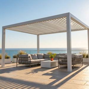 <span class=keywords><strong>Pergola</strong></span> bioclimatique en aluminium avec toit <span class=keywords><strong>à</strong></span> lames orientables et étanches pour patio, jardin, complexe hôtelier - Product Image 1