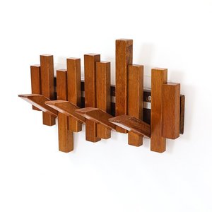 Piano Style <b>Wall</b> Mounted Coat Rack Solid Wood Multi <b>Hook</b> Entryway Storage Organizer Creative Clothing Holder - Product Image 4
