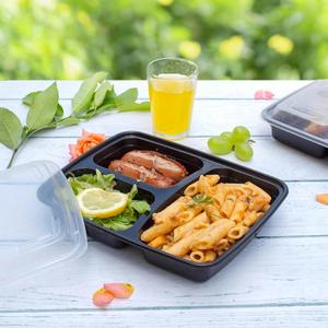 <b>Takeaway</b> Microwavable BPA Free 1000ml Plastic Disposable 3 Compartment Bento Food Storage Lunch Boxes Meal Prep <b>Containers</b> - Product Image 3