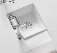 Lavabo rectangulaire en céramique Meiyani à poser sous le comptoir, petit lavabo domestique à cuve unique, planche à laver, lavabo à laver le linge