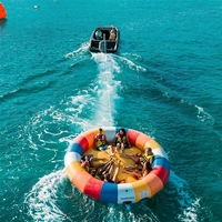 Jouets aquatiques amusants, bateau disco gonflable volant, remorquables gonflables tournants, ski nautique remorquable