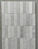 Mosaïque en pierre calcaire grise rustique de qualité supérieure Perfectstone, surface rugueuse, pour mur d'accentuation de café et décoration commerciale haut de gamme