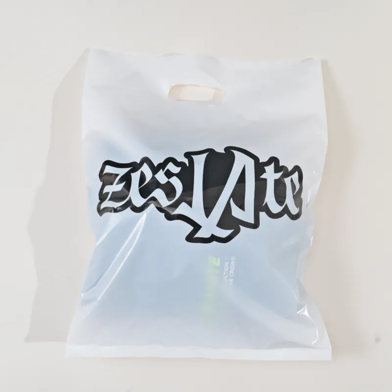 custom plastic luxury shopping bag clothing retail plastic shopping bag cut out handle sac plastique pour shopping pe logo print