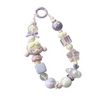 Skullpanda Crybaby DIY Accessoires de téléphone en plastique acrylique Bracelet coloré Charme de téléphone Mobile Mignon Popmart Vente en gros Porte-clés