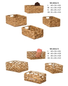 Best Selling High Quality Eco-friendly Sea Grass Storage <b>Baskets</b> with Handles From Vietnam Made <b>Water</b> <b>Hyacinth</b> Rectangle Shape - Product Image 4