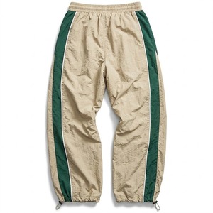 <b>Men</b> Color Block Windbreaker Track Pants Drawstring Mid Waist <b>Loose</b> Straight Leg Casual Streetwear <b>Jogger</b> nylon Trousers - Product Image 2