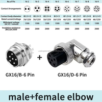 GX16-2/3/4/5/6/7/8/9/10Pin mâle et femelle 6 broches GX16 connecteur circulaire Aviation prise à Angle droit connecteur de panneau de fil