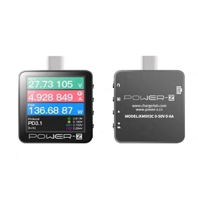 USB Tester Type-c Usb Pd3.1 Tester ChargerLAB POWER-Z Protocol 48V Range Dual Type-C Tester KM003C