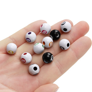 Acrylic Round Beads 12mm Black 8-<b>Ball</b> Design For <b>Bracelet</b> Making DIY Jewelry Accessories - Product Image 3