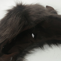 Coiffe amusante en fausse fourrure chaude avec oreilles d'animal et cornes de bœuf pour Halloween, festivals, fêtes, sports et loisirs, 100% Polyester