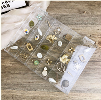 Boîte de rangement personnalisée en acrylique transparent à 30 compartiments, présentoir de bureau multi-compartiments à grille carrée pour boucles d'oreilles, bagues, bijoux, tampons et perles