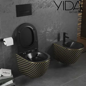 YIDA Hot Sale Wall Mounted Rimless Toilet With Various Colors Or Decoration Pattern
