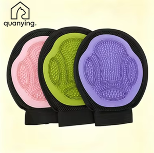 Gant de massage et de toilettage Quanying pour animaux de compagnie, brosse anti-poils, gant de bain pour chien, <span class=keywords><strong>chat</strong></span> et petits animaux - Product Image 1