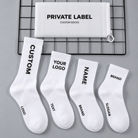Chaussettes de sport unisexes OEM personnalisées avec votre propre logo, chaussettes en coton tricotées jacquard personnalisées, couleur et tailles personnalisées