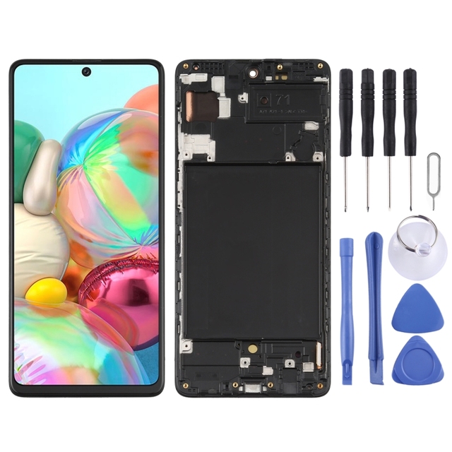 Wholesale Original Super AMOLED LCD Screen for Galaxy A71 Digitizer Full Assembly with Frame